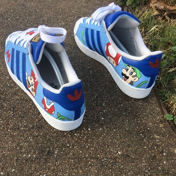 adidas superstar navy blue custom sneakers